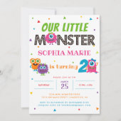 Invitation Notre petite fête des Anniversaires de enfants ros (Devant)