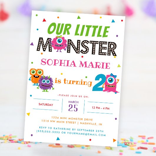 Invitation Notre petite fête des Anniversaires de enfants ros