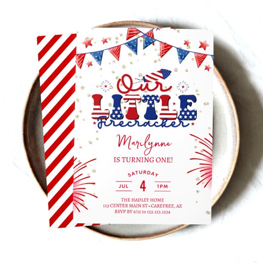 Invitation Notre petite fêteuse 1ère fête d'anniversaire