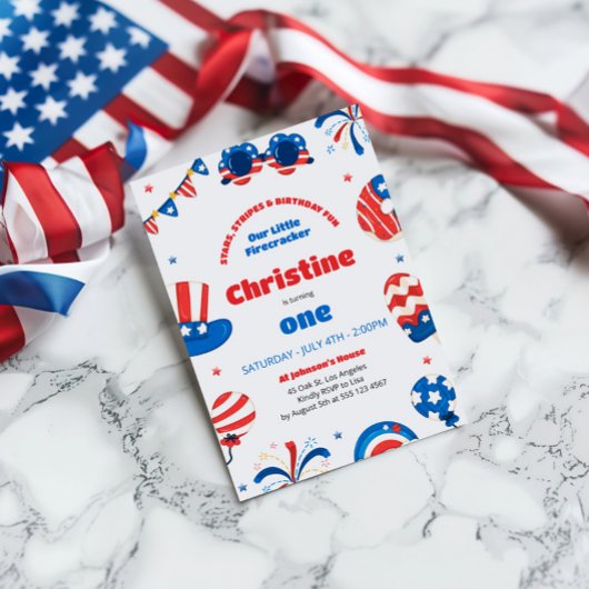 Invitation Notre petite fêteuse 1ère fête d'anniversaire