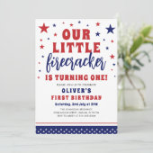 Invitation Notre petite fêteuse 1ère fête d'anniversaire (Debout devant)