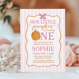 Invitation Notre petite fille citrouille 1er anniversaire