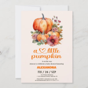 Invitation Notre petite fille citrouille Baby Shower