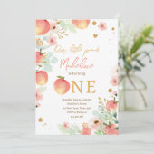 Invitation Notre petite fille de Pêche sucré 1er premier anni (Debout devant)