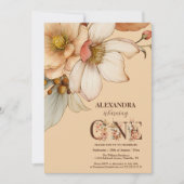 Invitation Notre petite fille fleur sauvage 1er anniversaire (Devant)