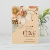 Invitation Notre petite fille fleur sauvage 1er anniversaire (Debout devant)