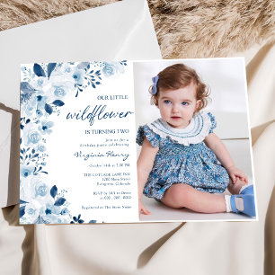 Invitation Notre petite fille Fleur sauvage Baby Girl 2e phot