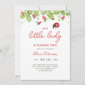 Invitation Notre Petite fille Ladybug 2e fête d'anniversaire (Devant)