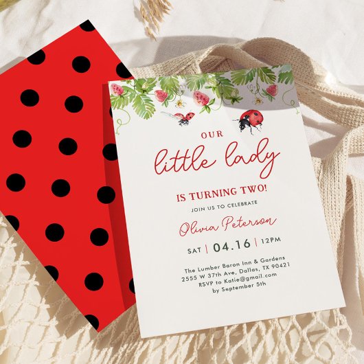 Invitation Notre Petite fille Ladybug 2e fête d'anniversaire