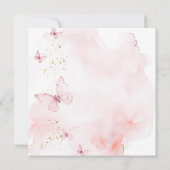 Invitation Notre Petite Fille Papillon Rose 1ère fête d'anniv (Dos)