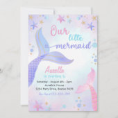 Invitation Notre Petite Fille Sirène 3e fête d'anniversaire (Devant)