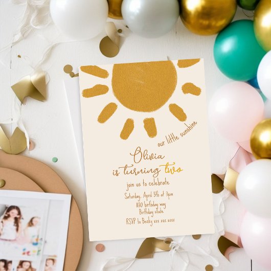 Invitation Notre petite fille Sunshine Boy Anniversaire