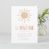 Invitation Notre Petite Fille Sunshine fête d'anniversaire (Debout devant)