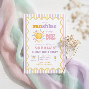 Invitation Notre petite fille Sunshine fête son 1er anniversa