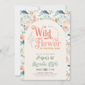 Invitation notre petite fleur sauvage 1er anniversaire (Devant)