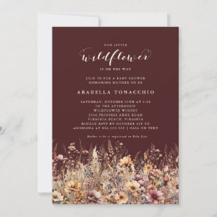 Invitation Notre Petite Fleur Sauvage Fête de Bébé Florale d'