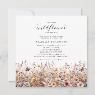Invitation Notre petite fleur sauvage Fête prénatale florale