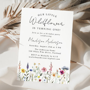 Invitation Notre petite fleur sauvage fête son premier annive