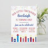 Invitation Notre petite fusée a UN AN ! Anniversaire (Debout devant)