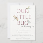 Invitation Notre Petite libellule rose Bug N'Importe Quel Âge (Devant)