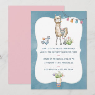 Invitation Notre petite Llama Anniversaire de enfant Party In
