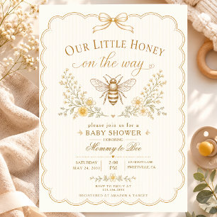 Invitation Notre petite maman abeille chérie Vintage Élégant