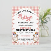 Invitation Notre petite oie bête 1ère fête d'anniversaire (Debout devant)