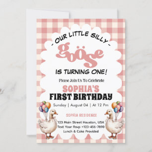 Invitation Notre petite oie bête 1ère fête d'anniversaire