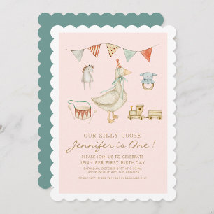 Invitation Notre petite oie qui tourne à l'Anniversaire