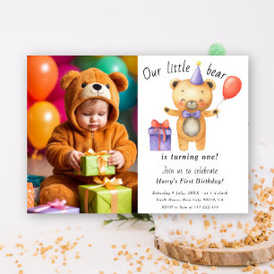 Invitation Notre Petite Ours Est En Train De Tourner Un Anniv