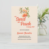 Invitation Notre Petite Pêche Douce Tourne Un Anniversaire (Debout devant)