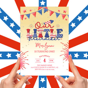 Invitation Notre petite pétarde jaune fête d'anniversaire de