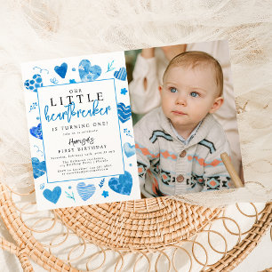 Invitation Notre petite photo d'enfants Heartbreaker Fête d'a