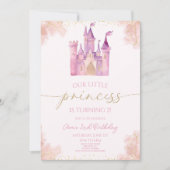 Invitation Notre petite princesse Château Royal Fête d'annive (Devant)