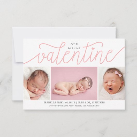 Invitation Notre petite Saint Valentin avec photo (Devant)