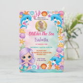 Invitation notre petite sirène 1ère photo anniversaire d'été (Debout devant)