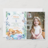 Invitation Notre petite sirène 3e fête d'anniversaire (Devant)