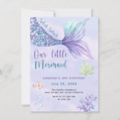 Invitation Notre Petite Sirène 3e fête d'anniversaire (Devant)
