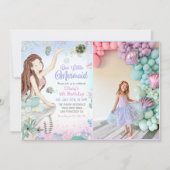 Invitation Notre petite sirène 4e fête d'anniversaire Photo (Devant)