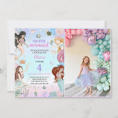 Invitation Notre petite sirène 4e fête d'anniversaire Photo (Devant)