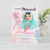 Invitation Notre petite sirène ! anniversaire sous la mer (Debout devant)