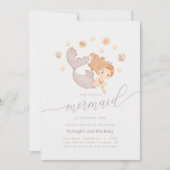 Invitation Notre Petite Sirène Filles de la Mer Boho fête d'a (Devant)