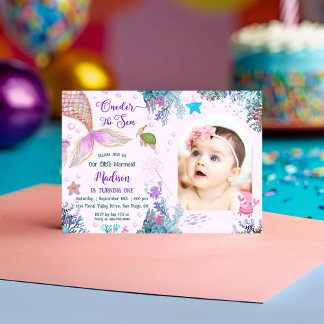 Invitation Notre Petite Sirène ONE der The Sea 1er Anniversai