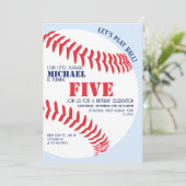 Invitation Notre Petite Slugger Baseball Anniversaire (Debout devant)