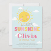 Invitation Notre Petite Soirée D'Anniversaire Rose Soleil N'I (Devant)