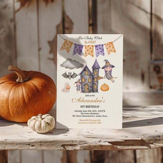 Invitation Notre Petite Sorcière En Tourne Une