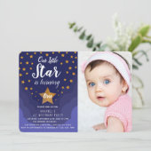 Invitation Notre petite Star Cute 1er Anniversaire Photo (Debout devant)