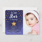 Invitation Notre petite Star Cute 1er Anniversaire Photo (Devant)