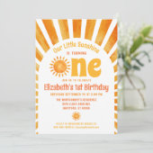 Invitation Notre petite Sunshine Baby's First Birthday Party (Debout devant)