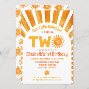 Invitation Notre petite Sunshine Boho Baby's 2nd Birthday Par
